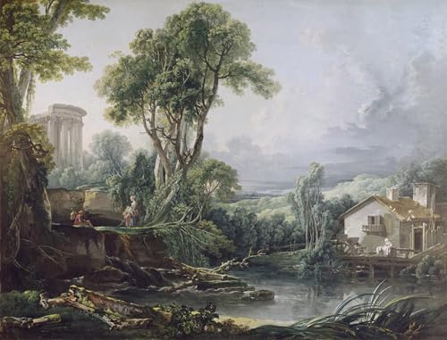 SERENDIPITP Bekannt Leinwand Malerei Poster Bilder Druck Wandgemälde Landschaft mit einer Wassermühle von François Boucher Wandkunst Poster für Wohnzimmer-Dekor 60x90cm SERENDIPITP Bekannt Leinwand Malerei Poster Bilder Druck Wandgemälde Landschaft mit einer Wassermühle von François Boucher Wandkunst Poster für Wohnzimmer-Dekor 60x90cm von SERENDIPITP
