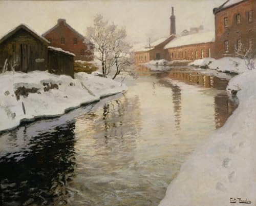 SERENDIPITP Bekannt Leinwand Malerei Poster Bilder Druck Wandgemälde Lysaker River von Fritz Thaulow Wandkunst Poster für Wohnzimmer-Dekor 60x90cm SERENDIPITP Bekannt Leinwand Malerei Poster Bilder Druck Wandgemälde Lysaker River von Fritz Thaulow Wandkunst Poster für Wohnzimmer-Dekor 60x90cm von SERENDIPITP