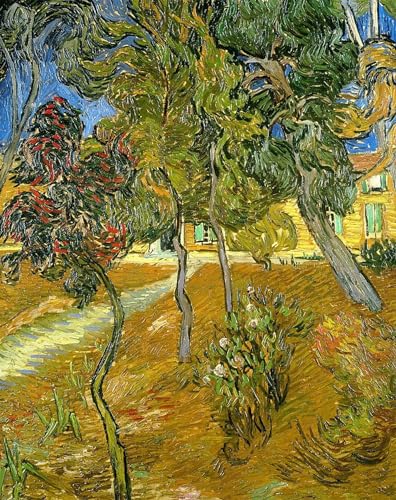 SERENDIPITP Kunst Gemälde Vintage Wandbild Leinwand Poster Druck Bäume im Garten der Anstalt von Vincent Gogh Van Moderne Leinwanddrucke für Wanddekoration 60x90cm von SERENDIPITP