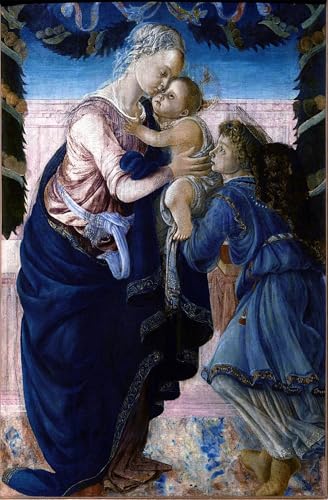 SERENDIPITP Kunstdruck Leinwand Bilder Druck Wandgemälde Kunst Gemälde Dame und Kind mit Engel von Sandro Botticelli Leinwand Wandkunst Poster für Wanddekoration 60x90cm SERENDIPITP Kunstdruck Leinwand Bilder Druck Wandgemälde Kunst Gemälde Dame und Kind mit Engel von Sandro Botticelli Leinwand Wandkunst Poster für Wanddekoration 60x90cm von SERENDIPITP
