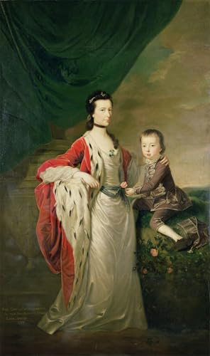 SERENDIPITP Kunstdruck Leinwand Bilder Druck Wandgemälde Kunst Gemälde Mary Countess of Shaftsbury und ihr Sohn von Highmore Leinwand Wandkunst Poster für Wanddekoration 60x90cm von SERENDIPITP