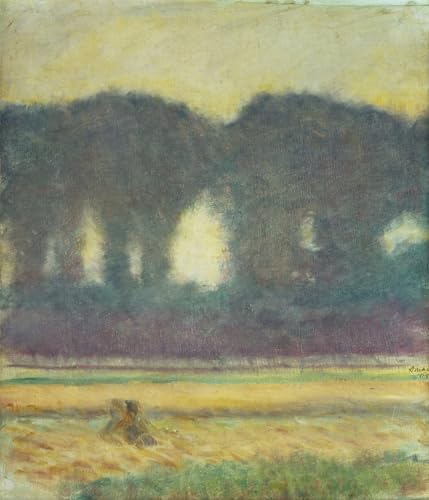 SERENDIPITP Kunstdruck Leinwand Bilder Druck Wandgemälde Kunst Gemälde Tannen Und Ein Kornfeld Von August Macke Leinwand Wandkunst Poster für Wanddekoration 60x90cm von SERENDIPITP