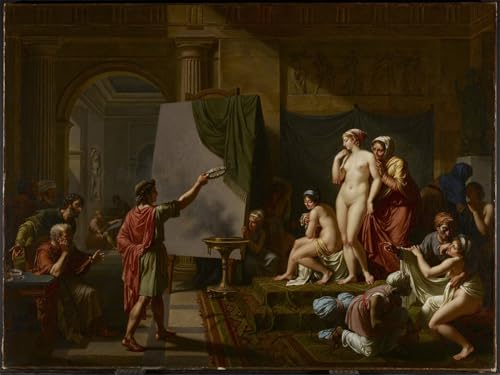 SERENDIPITP Kunstdruck Leinwand Bilder Druck Wandgemälde Kunst Gemälde Zeuxis wählt seine Modelle von Nicolas Andre Monsiau Leinwand Wandkunst Poster für Wanddekoration 60x90cm von SERENDIPITP