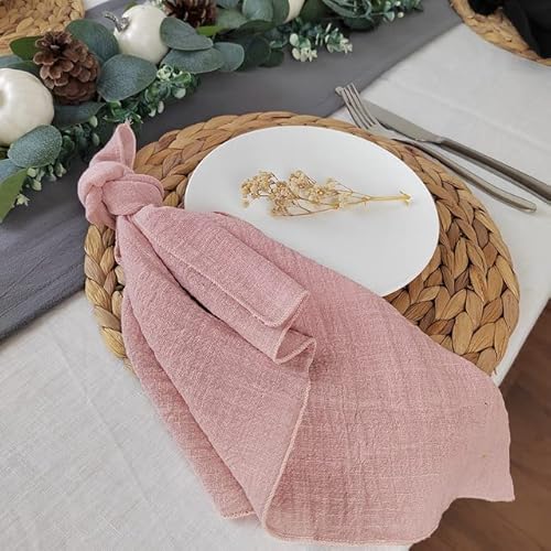 SERVEL 20 Stück Servietten Baumwollgaze 41 cm Serviette Musselin Geschirrtücher Abendessen Retro Seihtuch Hochzeit Rustikale Tischdekoration 16 Zoll von SERVEL