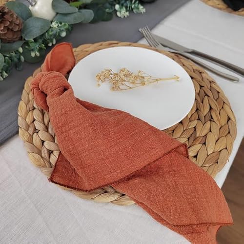 SERVEL 20 Stück Servietten Baumwollgaze 41 cm Serviette Musselin Geschirrtücher Abendessen Retro Seihtuch Hochzeit Rustikale Tischdekoration 16 Zoll von SERVEL