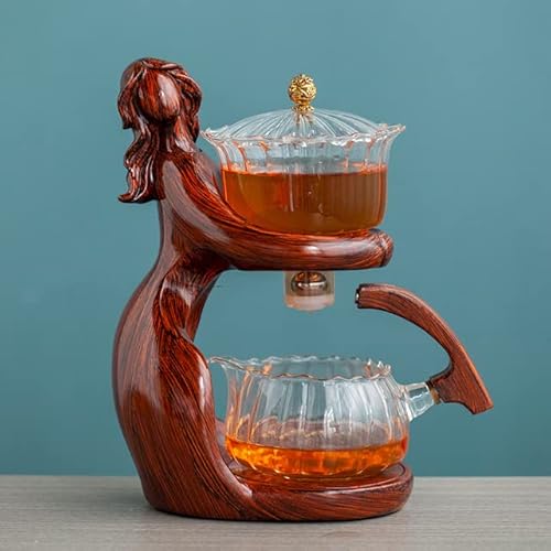 SERVEL Teezubereitung, Kungfu-Teekanne, Teetasse, automatisches Tee-Set, hitzebeständiges Glas, Teekannenhalter, Basis, Tee-Ei, Teegeschirr von SERVEL
