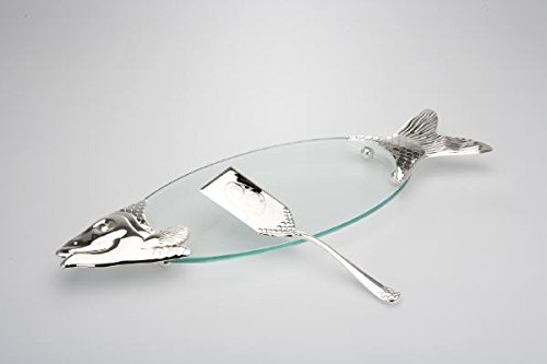 SERVIERPLATTEN Lachsplatte Glas mit Heber 58,0 x 19,0 cm versilbert Anlaufgeschützt SERVIERPLATTEN Lachsplatte Glas mit Heber 58,0 x 19,0 cm versilbert Anlaufgeschützt von SERVIERPLATTEN