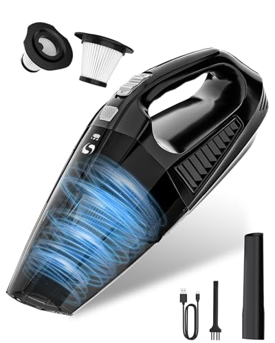 SERVOMASTER Handstaubsauger, tragbarer Hochleistungs Autostaubsauger, Mini Staubsauger mit 2H Schnellladung, Handstaubsauger Akku mit Waschbarem HEPA-Filter, Must Have für Männer und Frauen von SERVOMASTER