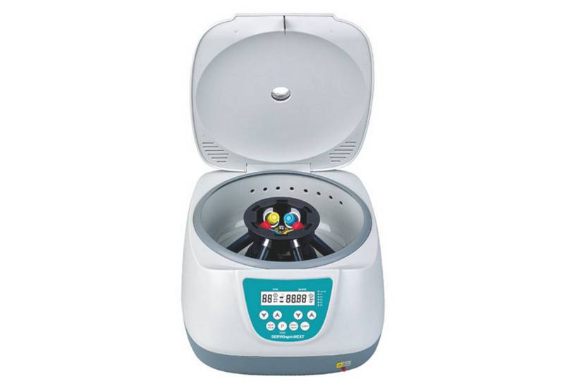 SERVOPRAX Laborzentrifuge Laborzentrifuge SERVOspin Next Schwingrotor, 5000,00 U/min, 8x15 ml, Drehzahl und Laufzeit einstellbar, 1-St., Intuitives Bedienfeld mit 5 programmierbaren Plätzen, Laborzentrifuge für Probenröhrchen von SERVOPRAX