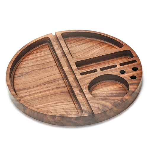 SERdeerCH Rolling Tray,schwarzem Walnussholz Rolltablett mit Platz für Zubehör - den Alltag zu Hause oder unterwegs -Pflegeleicht und langlebig SERdeerCH Rolling Tray,schwarzem Walnussholz Rolltablett mit Platz für Zubehör - den Alltag zu Hause oder unterwegs -Pflegeleicht und langlebig von SERdeerCH