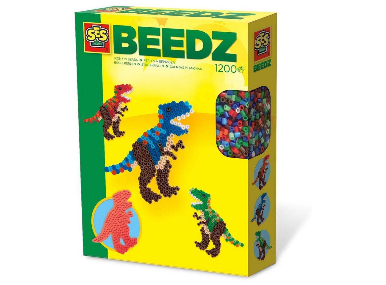 SES Bastelperlen Bügelperlen Set T-Rex 1200 Perlen SES Bastelperlen Bügelperlen Set T-Rex 1200 Perlen von SES