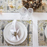 Weihnachtliche Tischdeckchen Golden | 2Er-Set | Handgemachte Platzsets von SESEstudio
