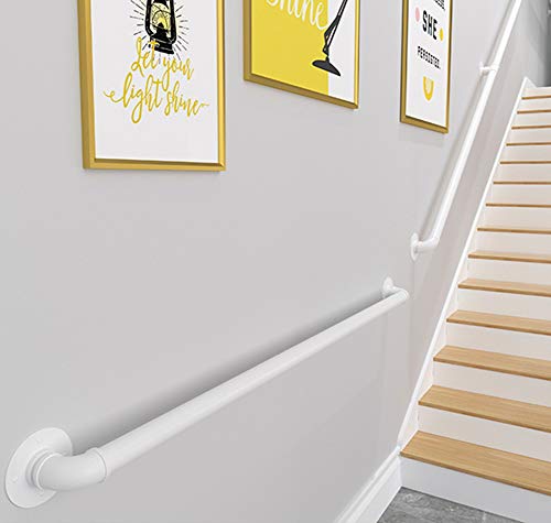 SESO UK Handlauf - Komplettset. Schmiedeeisen Treppen Geländer Unterstützung Wandmontage, Moderne minimalistische Home Stair Handläufe Weiß(Size:120cm) von SESO UK