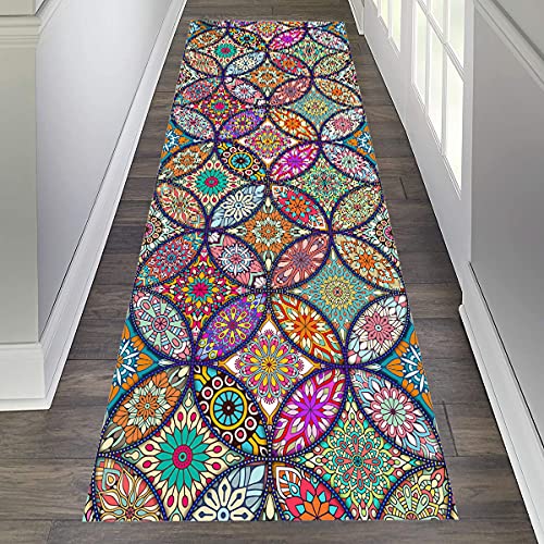 SESOUK Bunte Blühende Blumen-kinderzimmer-runner-teppichboden, Polyesterfaserwaschbarer Rutschfester Teppich(Size:80 x 300 cm) von SESOUK