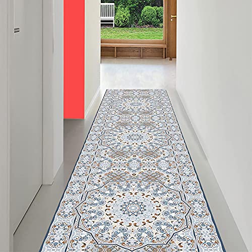 SESOUK Korridor Teppich Läufer Flur Anti-Rutsch-Innenteppichmatte im marokkanischen Stil modernes Design Polyesterfaser waschbar Breite 60cm/80cm/100cm(Size:100 x 340 cm) von SESOUK