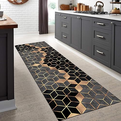 SESOUK Teppichmatten Läufer Teppich Flur rutschfest 80x100cm Küchenteppich Waschbar Schlafzimmer Korridor Teppichläufer Lang, Länge Anpassbare von SESOUK