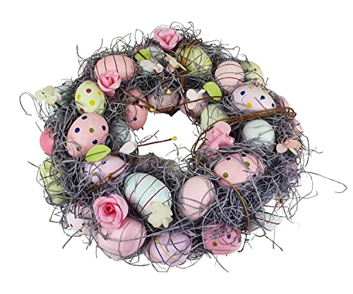 Deko Osterkranz mit bunten Eiern 35cm Türkranz Frühlingskranz von Sesua