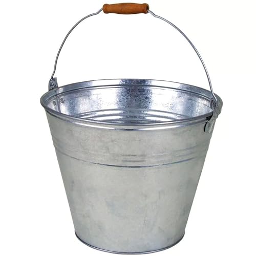 Eiseimer Zinkeimer Metalleimer 10 Liter 27 x 25 cm Bierkühler mit Holzgriff von Sesua