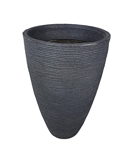 Sesua Pflanzkübel Rillentopf anthrazit 28x43cm rund Blumentopf Kunststoff Blumenkübel von Sesua