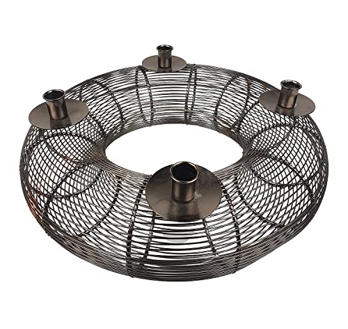 Sesua Adventskranz Metall Silber ⌀ 41cm Weihnachtskranz Deko Kranz Kerzenständer Kerzenhalter Sesua Adventskranz Metall Silber ⌀ 41cm Weihnachtskranz Deko Kranz Kerzenständer Kerzenhalter von Sesua