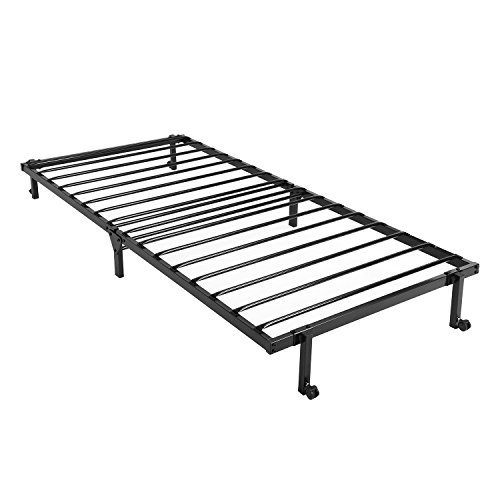 setsail Gästebett Klappbett aus Metall Einzelbett Kinderbett für Gästezimmer Schlafzimmer Mit 4 beweglichen Rollen Schwarz 90 x 190 cm von SET-SAIL