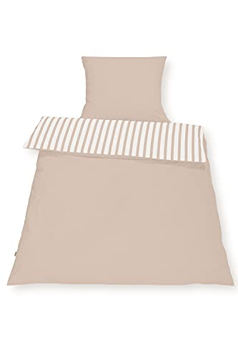 SETEX Baumwoll-Wendebettwäsche, Bezug für Bettdecke im Set mit Kissenbezug, 100 % Baumwolle, 2-teiliges Bettwäsche-Set, Marzipan von SETEX