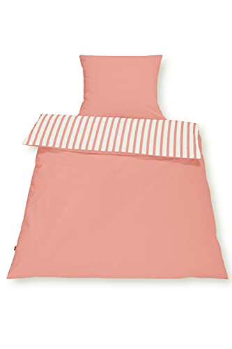 SETEX Baumwoll-Wendebettwäsche, Bezug für Bettdecke im Set mit Kissenbezug, 100 % Baumwolle, 2-teiliges Bettwäsche-Set, Rostrot von SETEX