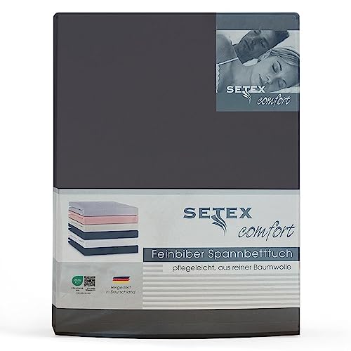 Setex - Feinbiber Bettlaken mit Gummizug kuschelig weich - Biber Spannbettlaken aus 100% Baumwolle mit rundum Spanngummi - Bettwäsche ganzjährig - Betttuch 100x200 cm Anthrazit Setex - Feinbiber Bettlaken mit Gummizug kuschelig weich - Biber Spannbettlaken aus 100% Baumwolle mit rundum Spanngummi - Bettwäsche ganzjährig - Betttuch 100x200 cm Anthrazit von SETEX