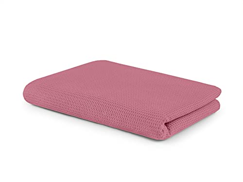 SETEX Waffelpiqué Wohndecke/ Tagesdecke/ Sommerdecke/ Outdoordecke, 130 x 180 cm, 100% Baumwolle, Rosa, 1440 130180 091 482 (999) von SETEX