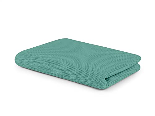 SETEX Waffelpiqué Wohndecke/ Tagesdecke/ Sommerdecke/ Outdoordecke, 150 x 200 cm, 100% Baumwolle, Petrol, 1440 150200 091 483 (999) von SETEX