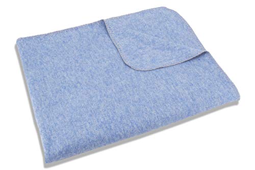 Setex Kuscheldecke, Dekorative Decke aus 85% Baumwolle und 15% Polyester, 200 x 150 cm, Hellblau Uni von SETEX