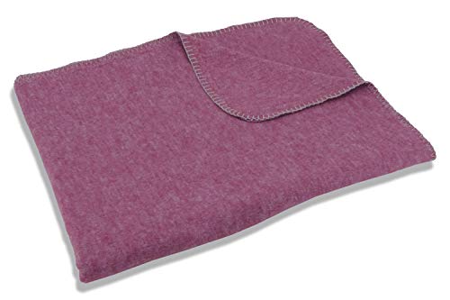 Setex Kuscheldecke, Dekorative Decke aus 85% Baumwolle und 15% Polyester, 200 x 150 cm, Hellbordeaux Uni von SETEX