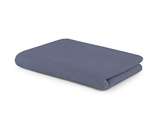 SETEX Waffelpiqué Kuscheldecke, Vielseitige Decke aus 100% Baumwolle, Geeignet als Wohndecke, Tagesdecke, Sommerdecke, Outdoordecke und mehr, 150 x 200 cm, Blau von SETEX