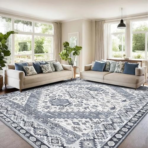 SETHEPACE Boho Kleiner Teppich 40x60 cm, Waschbarer Teppich Eingangsbereich Innen, Vintage Teppiche Schlafzimmer, Eingang, Kurzflor Teppiche Weich mit Rutschfester Unterseite von SETHEPACE