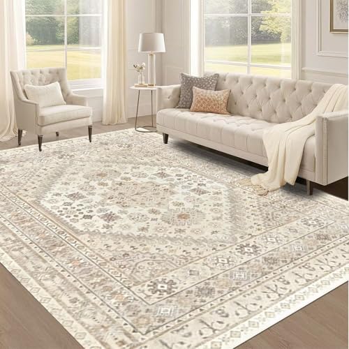 SETHEPACE Boho Kleiner Teppich 50x80 cm, Waschbarer Teppich Eingangsbereich Innen, Vintage Teppiche Schlafzimmer, Eingang, Kurzflor Teppiche Weich mit Rutschfester Unterseite von SETHEPACE