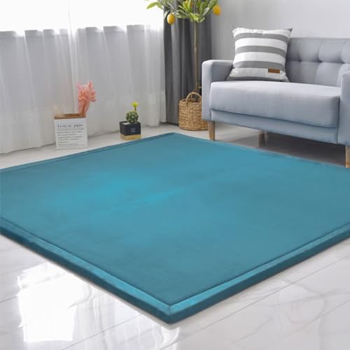 SETHEPACE Neu aufgewerteter rutschfest Teppich für Kinder, Verdickung 3CM Kinderteppich, Krabbelmatte für Kinderzimmer, Weiche Krabbeldecke ist sehr reeignet für Baby (Blau,120 * 200) von SETHEPACE