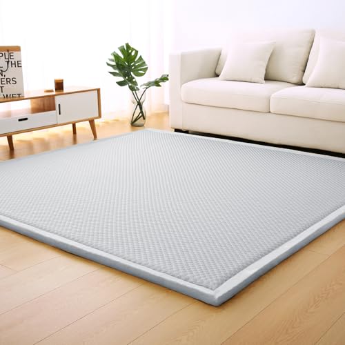 SETHEPACE Krabbelmatte Baby mit Upgradierte Kühltechnologie, 2CM Dicker Teppich Wohnzimmer, Schlafzimmer, Kinderzimmer, Weich Spielmatte Baby, Kinder, Tatami Matte (Hellgrau, 80 * 200 cm) von SETHEPACE