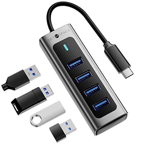 USB C Hub, hochwertig SETMSPACE USB 3.0 Hub, 4 Ports USB C Verteiler für Laptop und Tablet- Grau USB C Hub, hochwertig SETMSPACE USB 3.0 Hub, 4 Ports USB C Verteiler für Laptop und Tablet- Grau von SETMSPACE