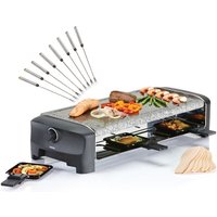RACLETTE Partygrill für 8 Personen mit 8 Gabeln, Steinplatte 21x42cm, 1300 Watt von SETPOINT