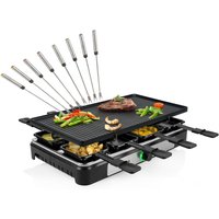 Setpoint - Raclette Gerät wendbare Grillplatte für 8 Personen, Teppan Gabeln 1400Watt von SETPOINT
