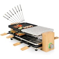 Setpoint - Bambus Raclette 8 Pers. Ablage für Pfännchen, Steinpatte, 2 x 21x23cm 1300Watt Setpoint - Bambus Raclette 8 Pers. Ablage für Pfännchen, Steinpatte, 2 x 21x23cm 1300Watt von SETPOINT