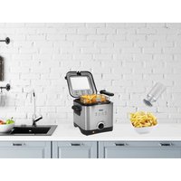 Setpoint - Mini Öl Fritteuse Sichtfenster Deckel 1000 Watt 1,5 Liter, mit Salzstreuer von SETPOINT
