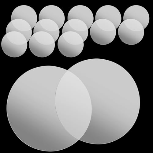 SEUICYNE 22 Stück 15cm Acrylplatte Transparent Rund, 2mm Dick Acrylscheiben, Klare Acrylplatten für DIY Ausstellungsständer Malerei Bilderrahmen von SEUICYNE