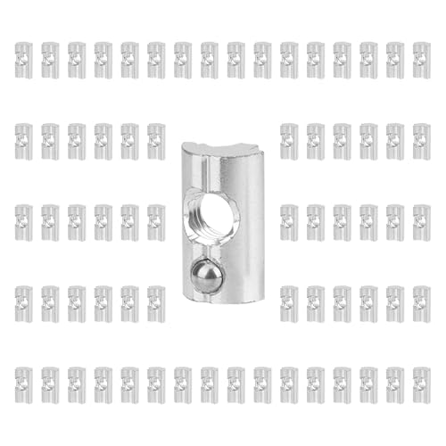 SEUICYNE 80 Stück Nutensteine M8, 40-Serie M8 Aluprofil T Nutsteine mit Zentrierung Kugel Gewinde Nut mit Federkugel für 3D Drucker Aluminiumprofil Profilen Solar PV Modulklemme, CNC Europanorm von SEUICYNE