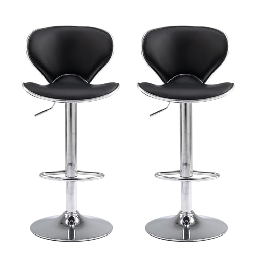 SEVEN COMFORT Barhocker 2er Set, Barstuhl für die Küche mit Fußstütze, Küchenstuhl, Höhenverstellbar, 360° Drehbar, Esszimmer, Theke, Küche, Bar, Schwarz SEVEN COMFORT Barhocker 2er Set, Barstuhl für die Küche mit Fußstütze, Küchenstuhl, Höhenverstellbar, 360° Drehbar, Esszimmer, Theke, Küche, Bar, Schwarz von SEVEN COMFORT