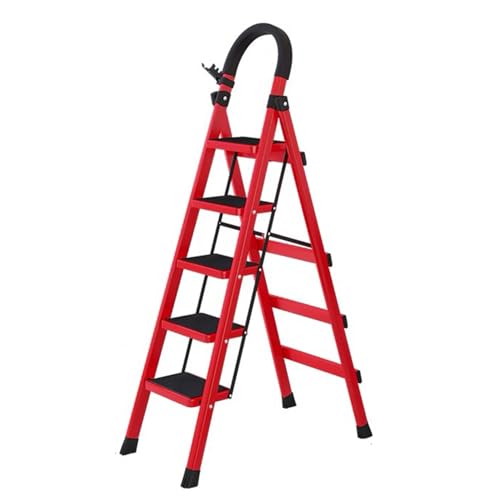 SEVEN COMFORT Leiter mit Handläufen, klappbare Stufenleiter, Leiter mit Plattform - 5 Stufen, rutschfeste Hufeisenfüße, breite Stufen, für Haus, Küche, Garten, 150kg SEVEN COMFORT Leiter mit Handläufen, klappbare Stufenleiter, Leiter mit Plattform - 5 Stufen, rutschfeste Hufeisenfüße, breite Stufen, für Haus, Küche, Garten, 150kg von SEVEN COMFORT
