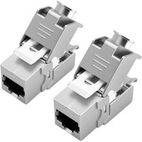 2er-Pack CAT 7 Keystone RJ45-Buchsenmodule für LAN-Kabel, 10 Gbit/s bei 1000 MHz, STP-Buchsen für Unterputzmontage in Patchpanels und Netzwerkdosen, von SEVENGIRL