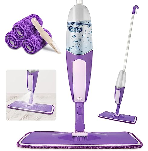 SEVENMAX Bodenwischer mit Sprühfunktion - Spray Floor Mop Sprühwischer für die Bodenreinigung mit 550 ml Nachfüllbarer Flasche und 3 Waschbaren Pads, für Laminat, Holz, Keramik, Fliesen, Boden von SEVENMAX