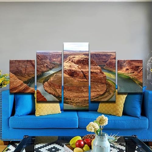 5 Teilige Kunstdruck Leinwandbilder 5 Teiliges Wandbild Lake Powell Horshoe Bend Colorado River Arizona Utah Kunstdruck Auf Leinwand Leinwandbilder Wohnzimmer Schlafzimmer Wandbilder Wohnzimmer Modern von SEVENYXX