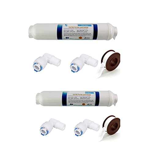 10-Zoll-T33 mit 2 passenden Wasserfiltern Inline-Kokoskohle-Post-Wasserfilter 5-Mikron-Kohlefilter for Umkehrosmose von SEVEQIS